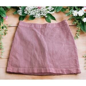 Women's Talbots Striped Seersucker Skort Sz 4 Petites Red White Nautical Coastal